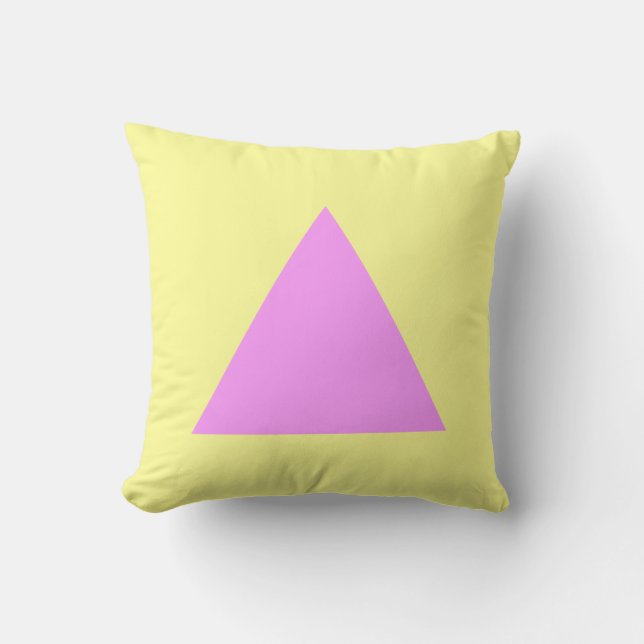 Driehoekkleuren - Lt Violet op Chalk Yellow Kussen (Voorkant)