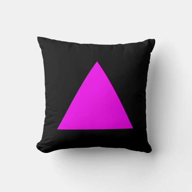 Driehoekkleuren - Magenta en Black Kussen (Voorkant)
