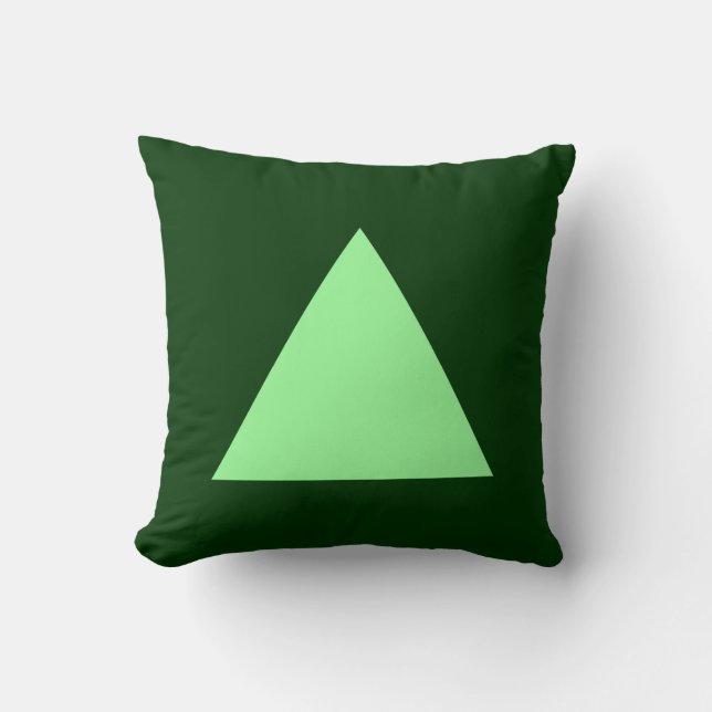 Driehoekkleuren - Mint Green op Dk Green Kussen (Voorkant)