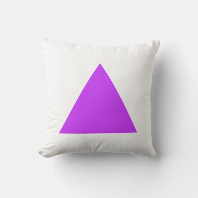Driehoekkleuren - Neon Paars met wit Kussen (Voorkant)