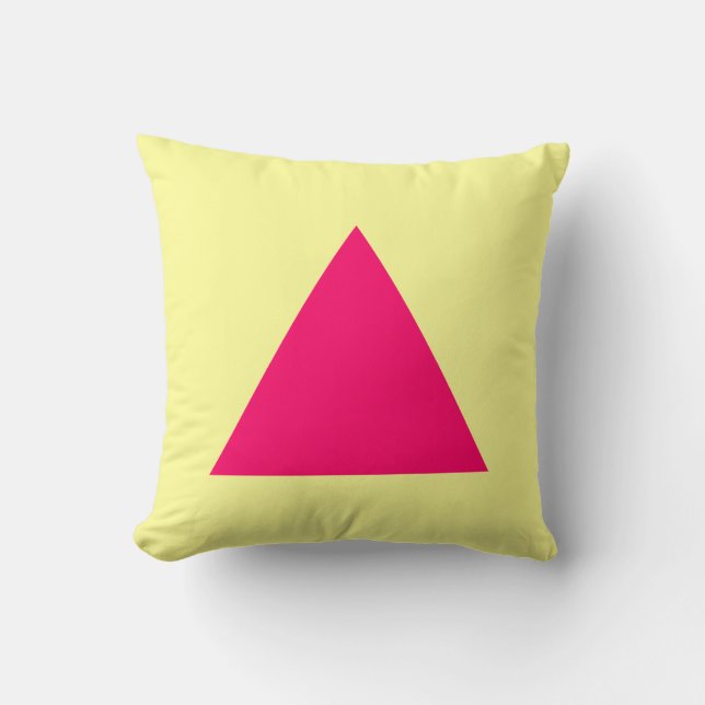 Driehoekkleuren - Neon Red met Chalk Yellow Kussen (Voorkant)