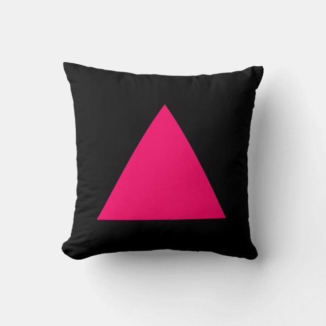Driehoekkleuren - Neon Red met zwart Kussen (Voorkant)