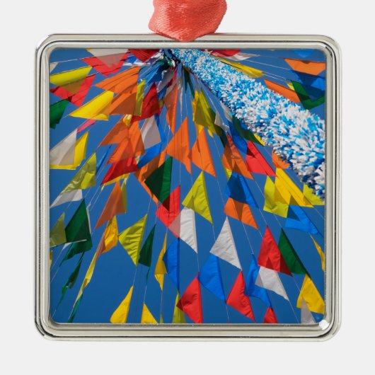 Driehoekmarkering van de vlag metalen ornament (Voorkant)