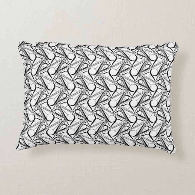 Driehoekpatroon met cirkel decoratief kussen (Achterkant)