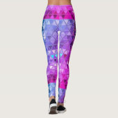 Driehoekpatroon robot roze Blue Disco Ball Leggings (Achterkant)