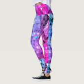 Driehoekpatroon robot roze Blue Disco Ball Leggings (Links)
