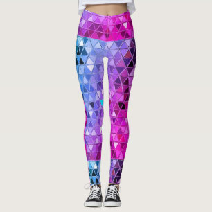 Driehoekpatroon robot roze Blue Disco Ball Leggings