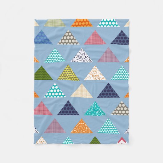 driehoeksblauw fleece deken (Voorkant)
