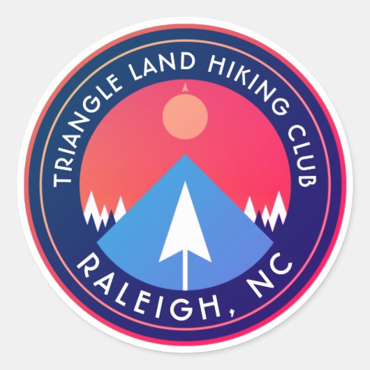 driehoeksclub wandelaar noord carolina ronde sticker (Voorkant)