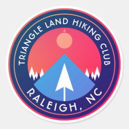 driehoeksclub wandelaar noord carolina ronde sticker