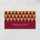 Driehoekse Geometrische driehoek Burgundy en Faux  Visitekaartje (Voorkant)