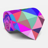 driehoekseerbetoon, kleurrijk en leuk design stropdas (Opgerold)