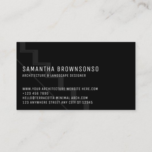 Driehoeksladder zwarte architectuurstadions visitekaartje (Achterkant)