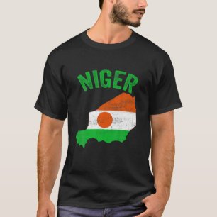 Driehoekspatriottische kaart voor de Niger-vlag T-shirt