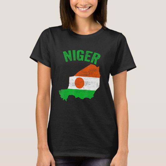 Driehoekspatriottische kaart voor de Niger-vlag T-shirt (Voorkant)