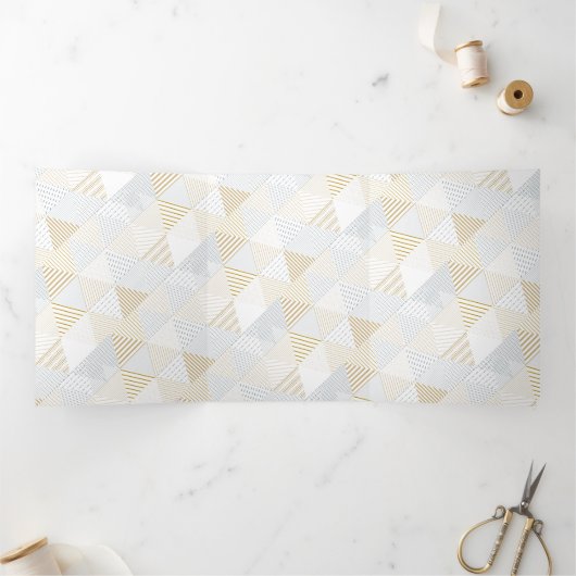 Driehoekspatroon 3 drieluik wenskaart (Binnen)