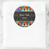  driehoekspatroon III + uw ideeën Ronde Sticker (Tas)