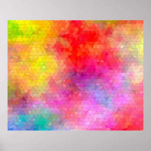 Driehoekspatroon met kleur mixende achtergrond. ab poster (Voorkant)