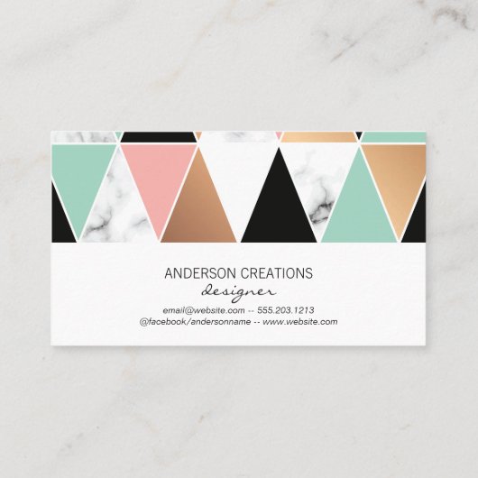 Driehoekspatroon | Modern patroon Visitekaartje (Achterkant)