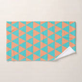 Driehoekspatroon Oranje en lichtblauw Handdoek (Handdoek)
