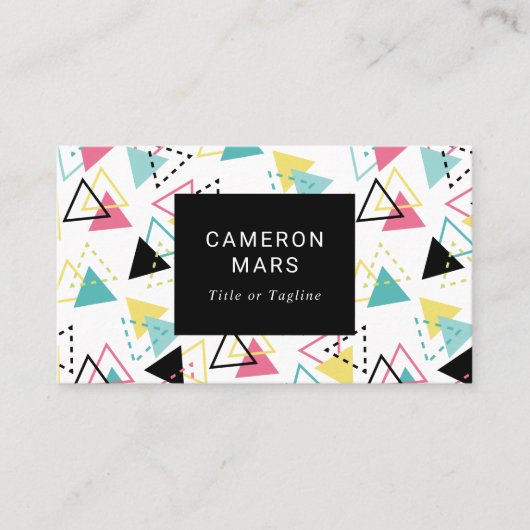 Driehoekspatroon Retro Visitekaartje (Voorkant)
