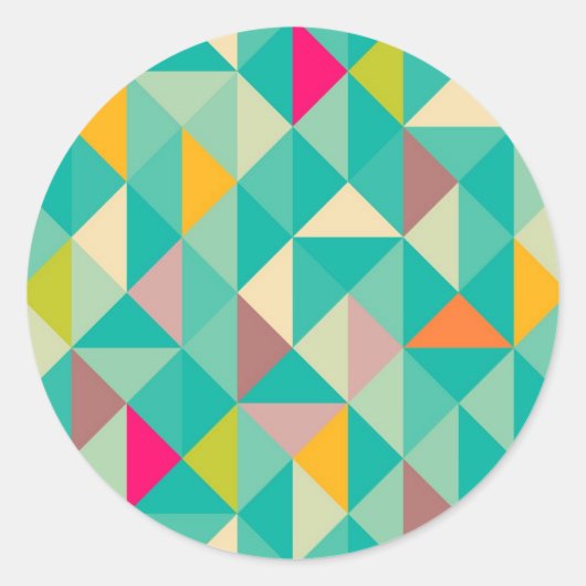 Driehoekspatroon Ronde Sticker (Voorkant)