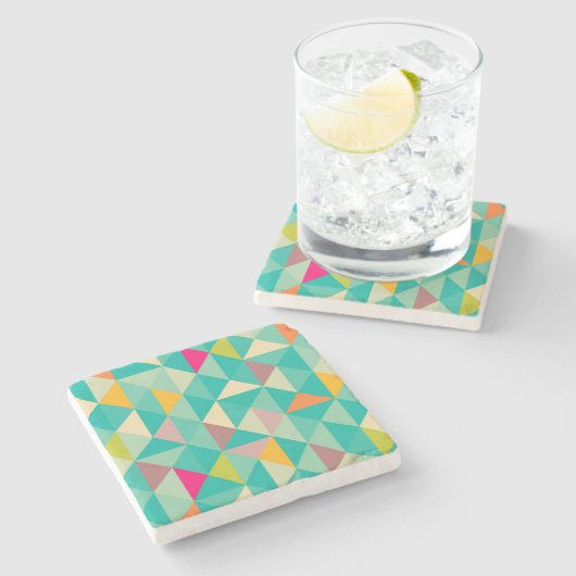 Driehoekspatroon Stenen Onderzetter (Zijkant)