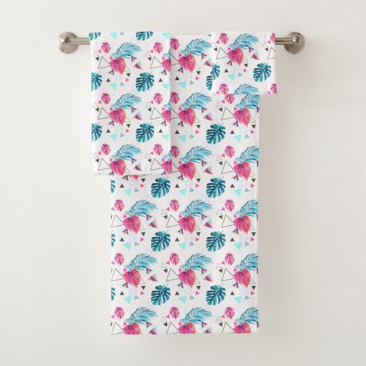 Driehoekspatroon tropisch lef bad handdoek (Insitu)