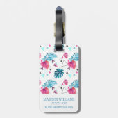 Driehoekspatroon tropisch lef bagagelabel (Achterkant verticaal)