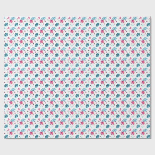 Driehoekspatroon tropisch lef cadeaupapier (Vlak)