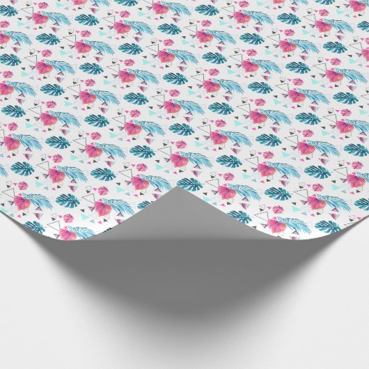 Driehoekspatroon tropisch lef cadeaupapier (Hoek)