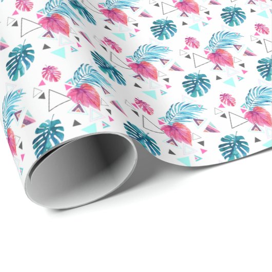 Driehoekspatroon tropisch lef cadeaupapier (Rol Hoek)