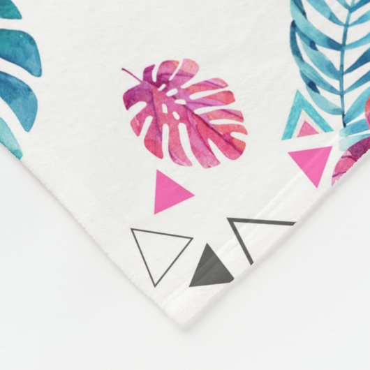 Driehoekspatroon tropisch lef fleece deken (Hoek)