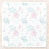 Driehoekspatroon tropisch lef glazen onderzetter (Achterkant)