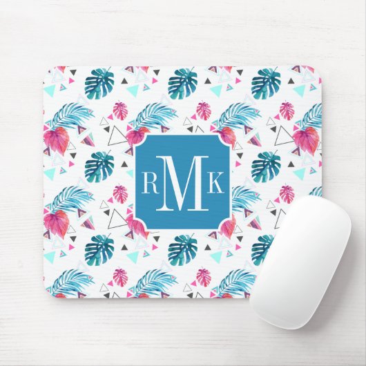 Driehoekspatroon tropisch lef muismat (Met muis)