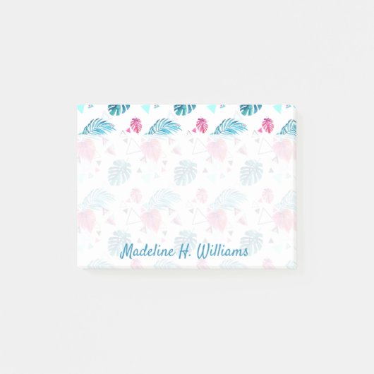 Driehoekspatroon tropisch lef post-it® notes (Voorkant)