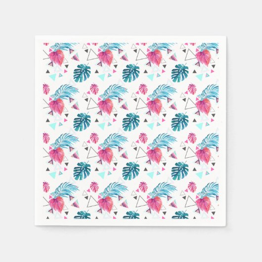 Driehoekspatroon tropisch lef servet (Voorkant)