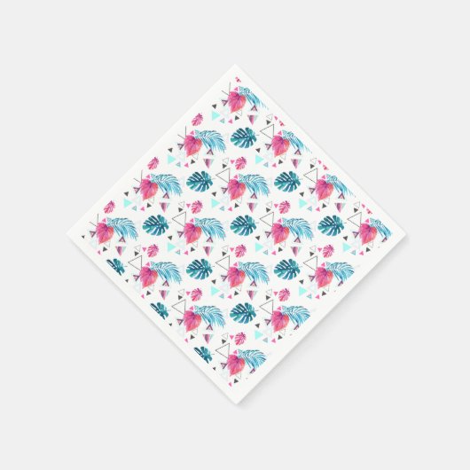 Driehoekspatroon tropisch lef servet (Hoek)