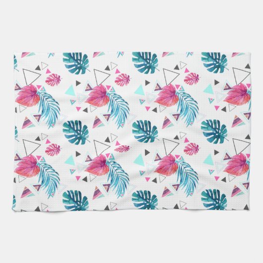 Driehoekspatroon tropisch lef theedoek (Horizontaal)