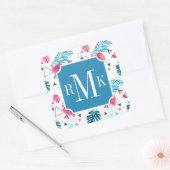 Driehoekspatroon tropisch lef vierkante sticker (Envelop)