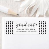 Driehoekspatroon van het afstuderen return address etiket (Insitu)