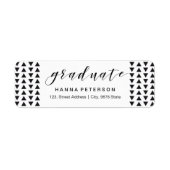 Driehoekspatroon van het afstuderen return address etiket (Voorkant)