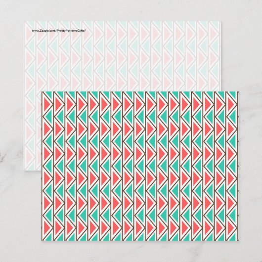 Driehoekspatroon voor roze en Turquoise Aztec Briefkaart (Voorkant / Achterkant)