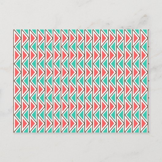 Driehoekspatroon voor roze en Turquoise Aztec Briefkaart (Voorkant)