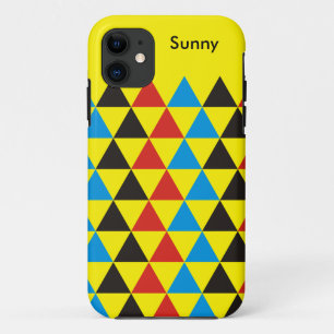  driehoekspatroon zwart rood blauw + uw idee Case-Mate iPhone case