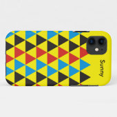 driehoekspatroon zwart rood blauw + uw idee Case-Mate iPhone case (Achterkant (horizontaal))