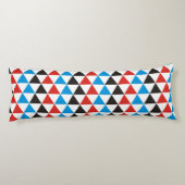  driehoekspatroon zwart rood blauw + uw idee lichaamskussen (Achterkant)