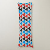  driehoekspatroon zwart rood blauw + uw idee lichaamskussen (Voorkant Verticaal)