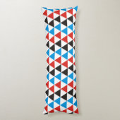  driehoekspatroon zwart rood blauw + uw idee lichaamskussen (Achterkant (Verticaal))