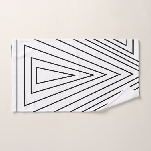 Driehoekspatroon zwart-wit bad handdoek (Handdoek)